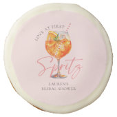 Elegant Blush Pink Aperol Spritz Bridal Shower Sugar Cookie (Front)