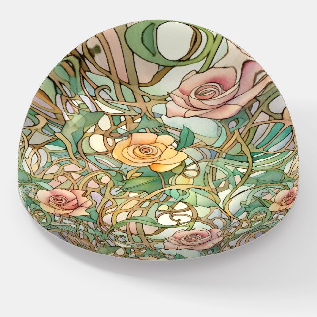 Elegant blush pink Art Nouveau Paperweight (Angled)