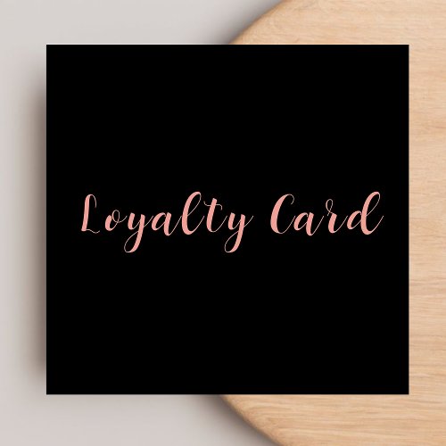 Elegant Blush Pink  Black Beautician Loyalty Card