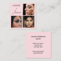 Elegant Blush Pink Black Script 3 Photo Lashes