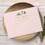 Elegant Blush Pink Blush Floral Wedding Flowers Envelope<br><div class="desc">A pink blush 5x7 pretty and elegant envelope with pink and ivory white flowers, greenery and foliage. Modern botanical floral wedding envelope features a bouquet of soft pastel watercolor roses, and peonies in shades of blush pink, emerald green, ivory white, with lush green foliage leaves. This leafy blush pink flower...</div>