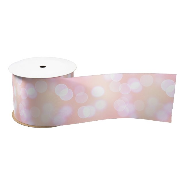 Elegant Blush Pink Bokeh Thank You Satin Ribbon (Spool)