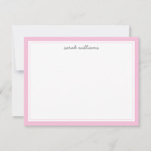 Elegant Blush Pink Border Minimal Note Card