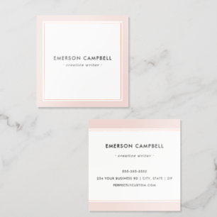 Elegant blush pink borders minimal professional foil business cards
