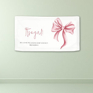 Elegant Blush Pink Bow Baby Shower Banner