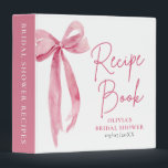 Elegant Blush Pink Bow Bridal Shower Recipe Book 3 Ring Binder<br><div class="desc">Collect and cherish special recipes with this Blush Pink Bow Bridal Shower 3-Ring Binder! Featuring a chic pink bow design and elegant script, it's perfect for gathering family favorites, bridal shower recipes, and heartfelt kitchen memories. A beautiful keepsake for the bride-to-be or a thoughtful gift! 🎀💍 Durable, stylish, and customizable—a...</div>