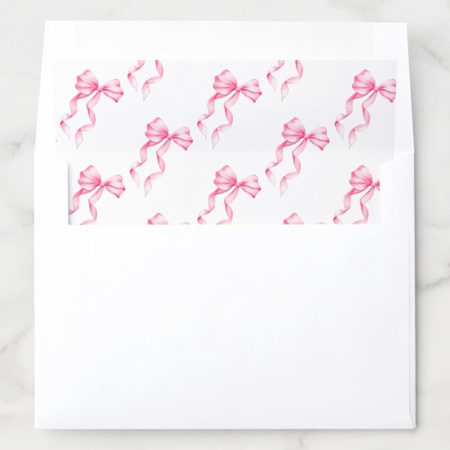 Elegant Blush Pink Bow Coquette Bridal Shower Envelope Liner (In Envelope)
