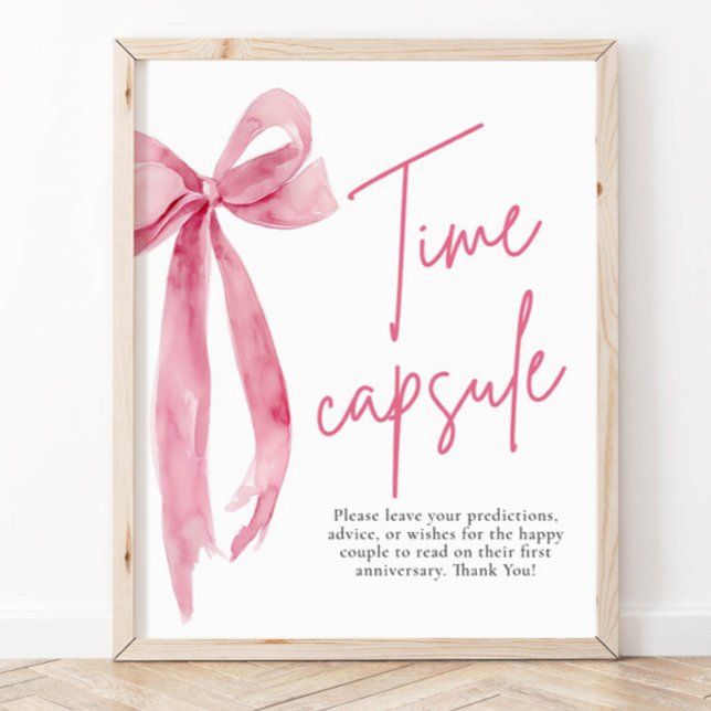 Elegant Blush Pink Bow Time Capsule Game Sign (Creator Uploaded)