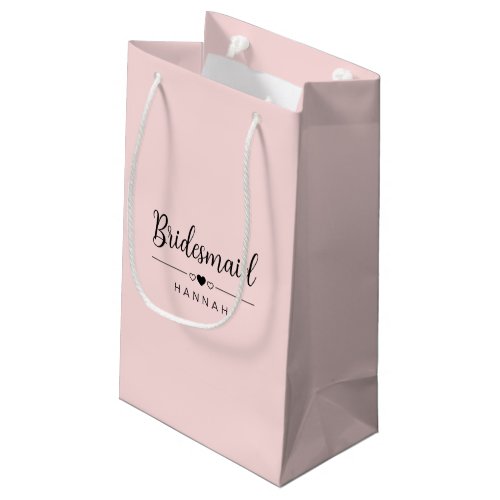 Elegant Blush Pink Bridesmaid Modern Minimalist Small Gift Bag