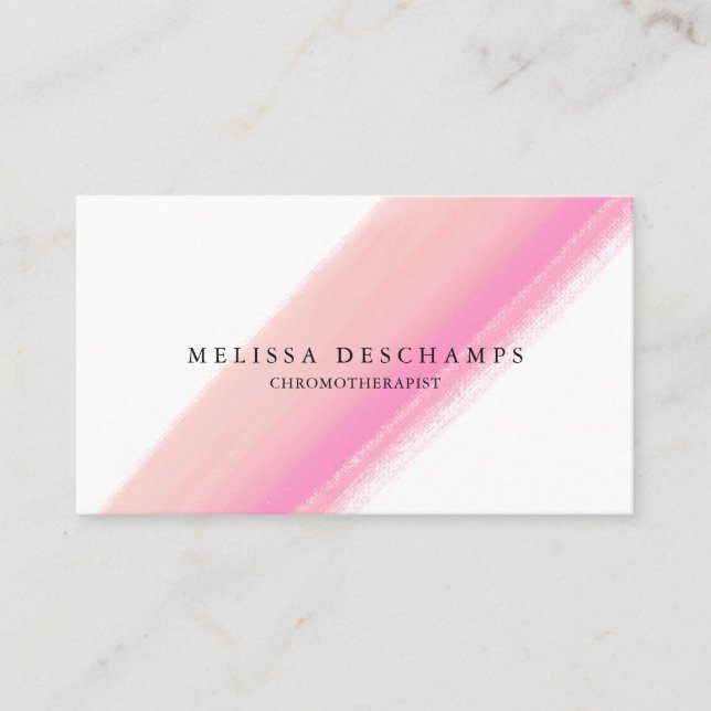 Elegant Blush Pink Brush Strokes Business Card (Front)