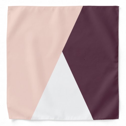 Elegant blush pink  burgundy geometric triangles bandana