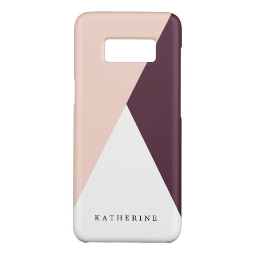 Elegant blush pink  burgundy geometric triangles Case_Mate samsung galaxy s8 case