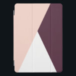 Elegant blush pink & burgundy geometric triangles iPad pro cover<br><div class="desc">Minimalist and modern design representing blush pink,  white and burgundy color block.</div>
