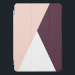 Elegant blush pink & burgundy geometric triangles iPad pro cover<br><div class="desc">Minimalist and modern design representing blush pink,  white and burgundy color block.</div>