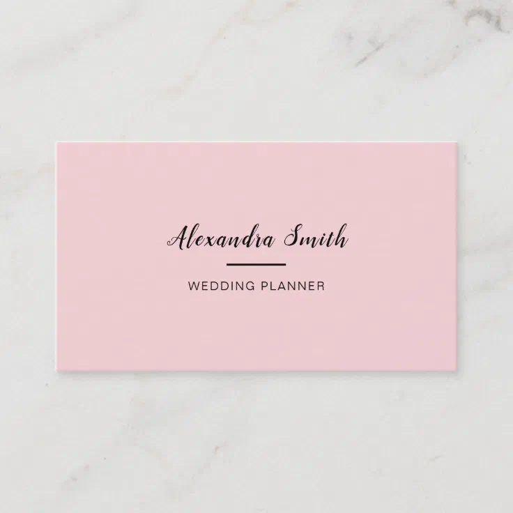 Elegant Blush Pink Business Card Zazzle