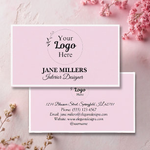 Elegant blush Pink business logo modern Calling Card
