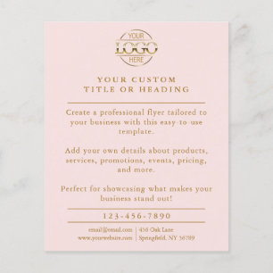 Elegant Blush Pink Business Logo Promotional Flyer