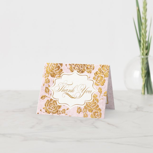 Elegant Blush Pink Business Thank You Card (Front)