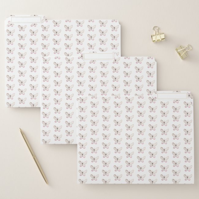 Elegant Blush Pink Butterfly Pattern