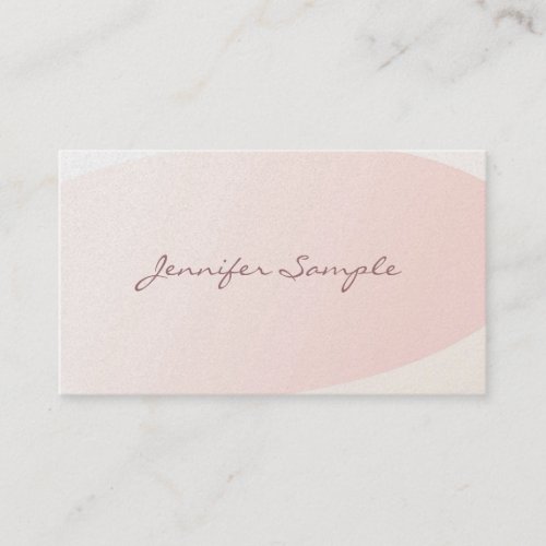 Elegant Blush Pink Calligraphy Plain Trendy Luxury Business Card