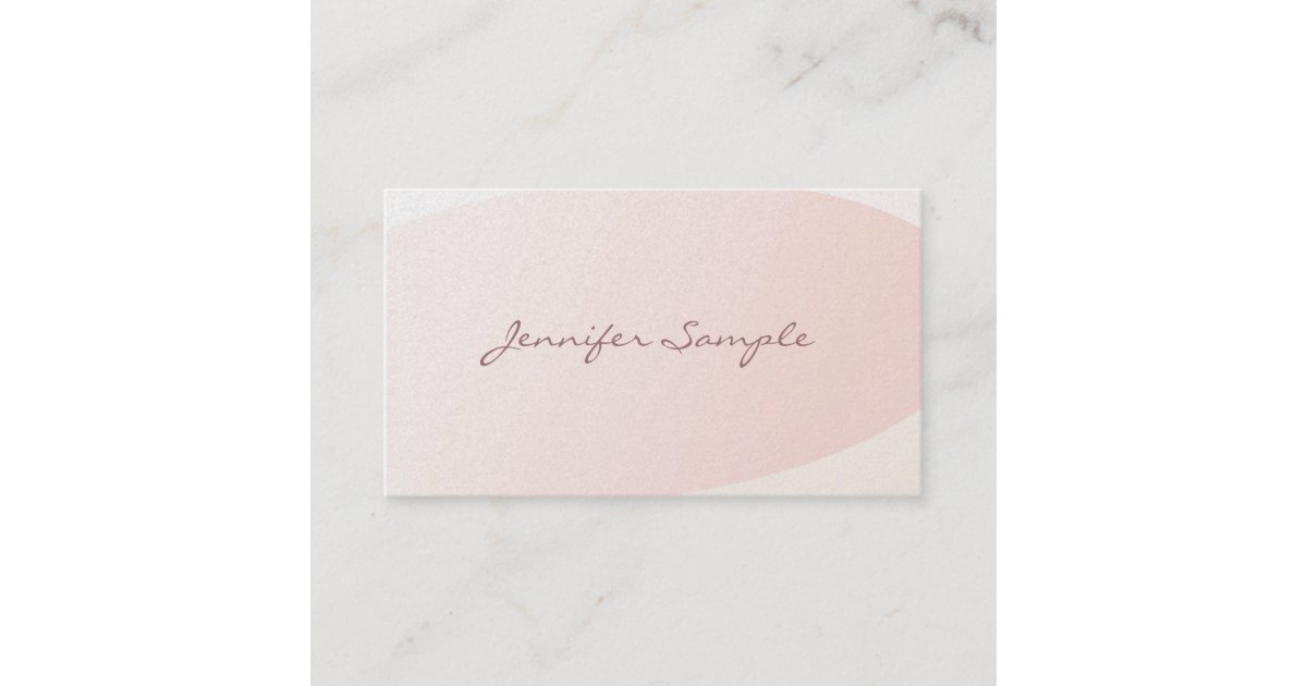Elegant Blush Pink Calligraphy Plain Trendy Luxury Business Card | Zazzle