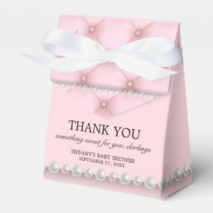 Elegant Blush Pink Chic Tiffany Theme Baby Shower Favor Boxes