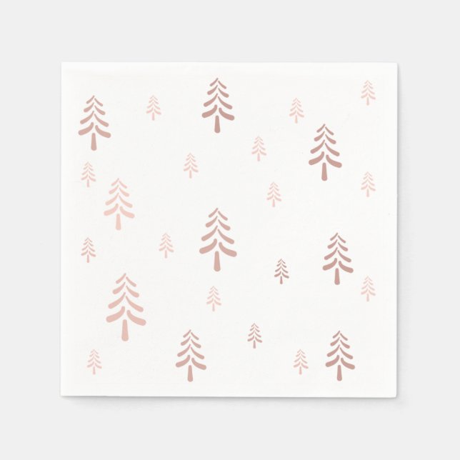 Elegant blush pink Christmas tree  Napkins (Front)