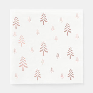 Elegant blush pink Christmas tree  Napkins