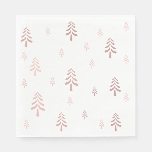 Elegant blush pink Christmas tree  Napkins (Front)