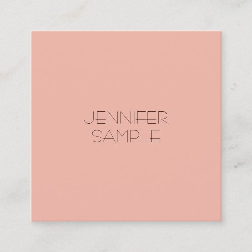 Elegant Blush Pink Color Modern Simple Template Square Business Card