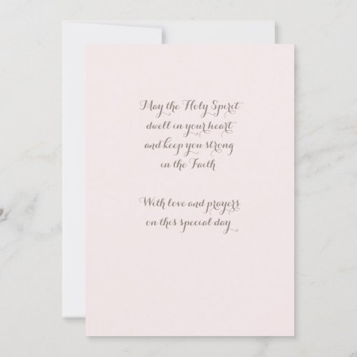 Elegant blush pink confirmation floral cross name card | Zazzle