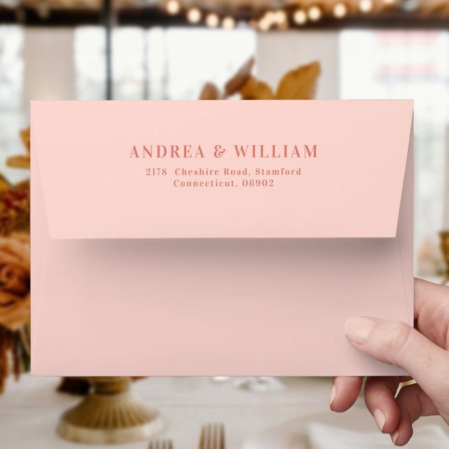Elegant Blush Pink Coral Wedding  Envelope (Creator Uploaded)