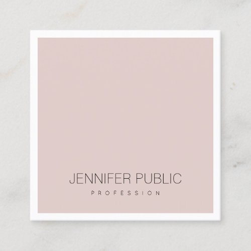 Elegant Blush Pink Creative Modern Professional Square Business Card