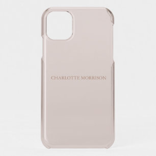 Elegant blush pink custom monogram initials name iPhone 11 case