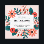 Elegant blush pink cute floral boho flower bouquet square business card<br><div class="desc">Elegant blush pink cute floral boho flower bouquet</div>