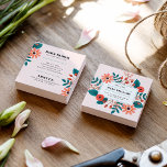 Elegant blush pink cute floral boho flower bouquet square business card<br><div class="desc">Elegant blush pink cute floral boho flower bouquet</div>