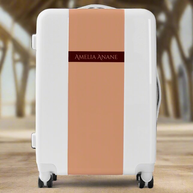 Elegant Blush Pink & Dark Red Typography  Luggage (Creator Uploaded)