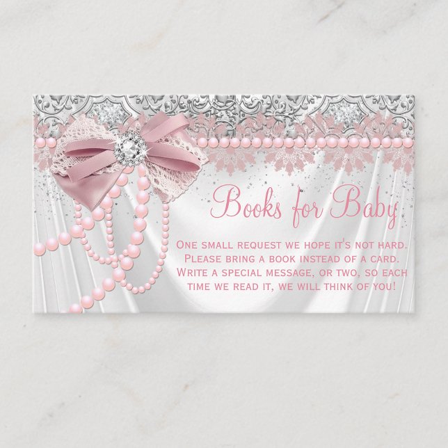 Elegant Blush Pink Diamond Pearl Book Request  Enclosure Card (Creator Uploaded)