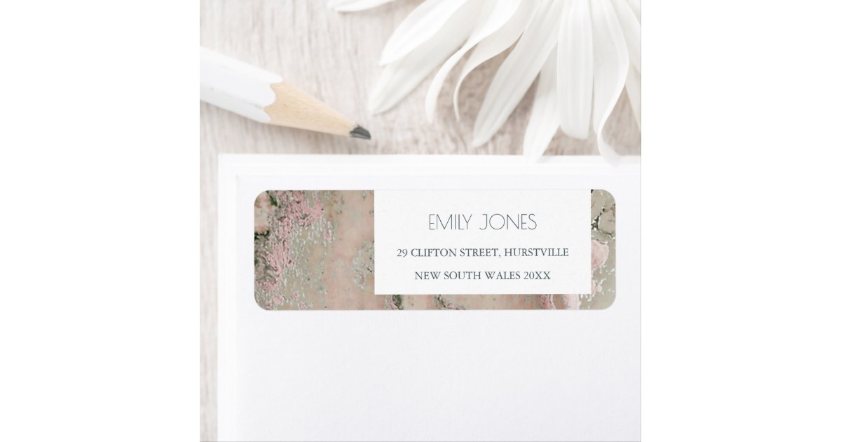 ELEGANT BLUSH PINK DUSKY ROSE GOLD AGATE ADDRESS LABEL | Zazzle