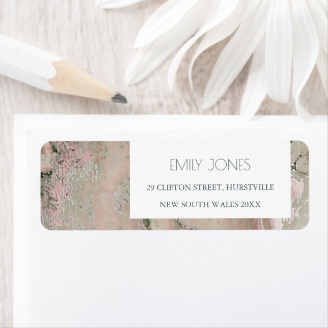 ELEGANT BLUSH PINK  DUSKY ROSE GOLD AGATE ADDRESS LABEL (Insitu)