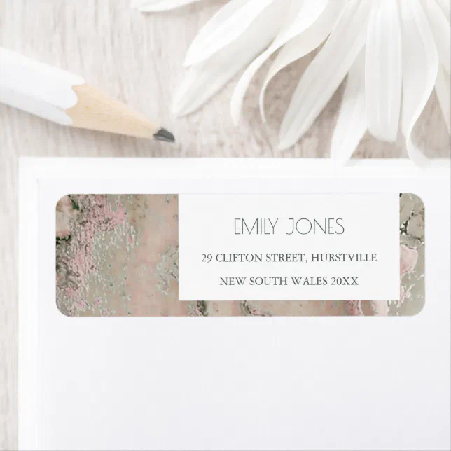 ELEGANT BLUSH PINK DUSKY ROSE GOLD AGATE ADDRESS LABEL | Zazzle