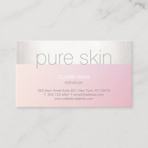 Elegant Blush Pink Esthetician Spa Business Card