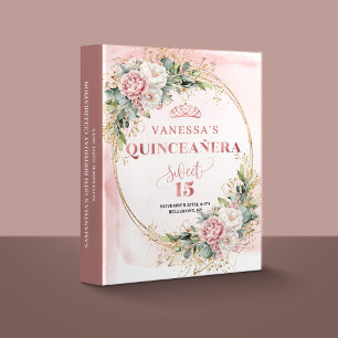 Elegant Blush Pink Eucalyptus Quince Memory Binder