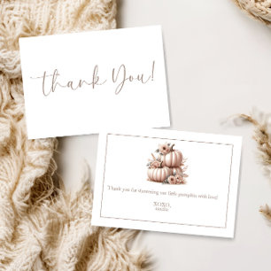 Elegant Blush Pink Fall Pumpkin Thank you  Card