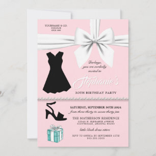 Elegant Blush Pink Fashion Forward Birthday Invitation
