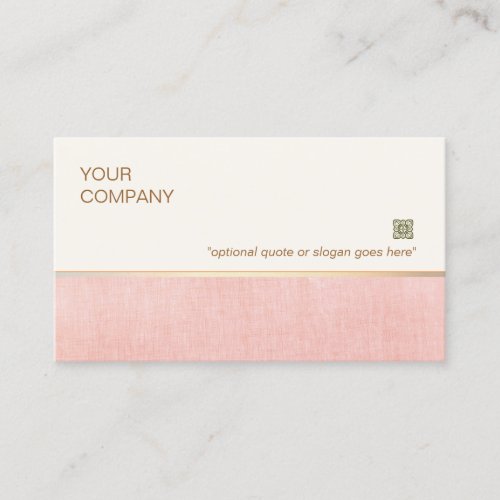 Cosmetologist Elegant Light Pink Linen Look Business Card Template