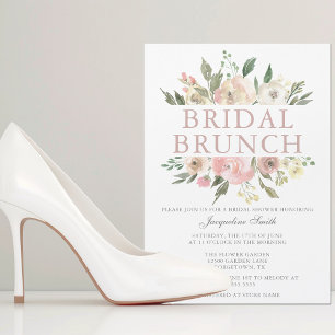Elegant Blush Pink Floral Bridal Brunch Shower Magnetic Invitation