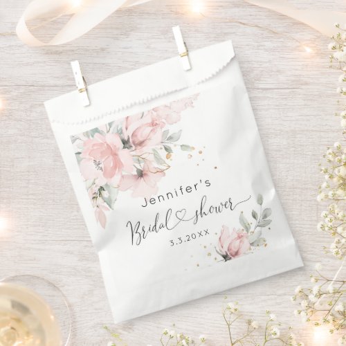 Elegant Blush pink floral bridal shower Favor Bag