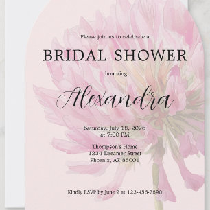 Elegant Blush Pink Floral Bridal Shower Invitation