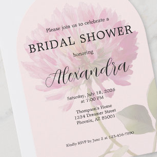 Elegant Blush Pink Floral Bridal Shower Invitation